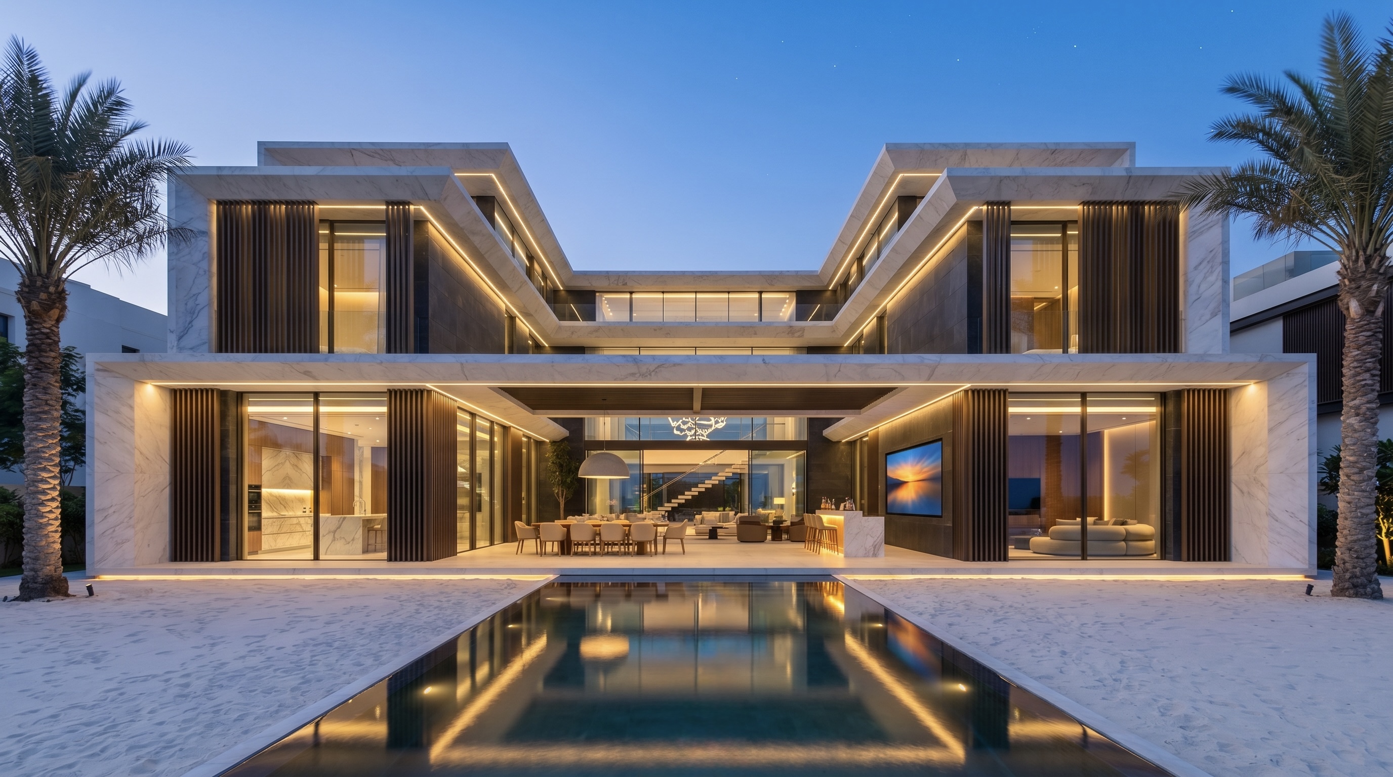 Palm Jumeirah Signature Villa — Blue Hour